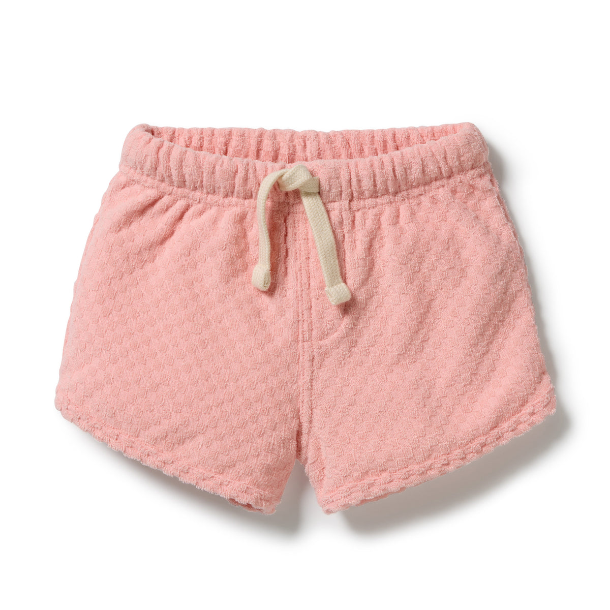 Wilson and Frenchy Petal Pink Check Organic Terry Tie Short