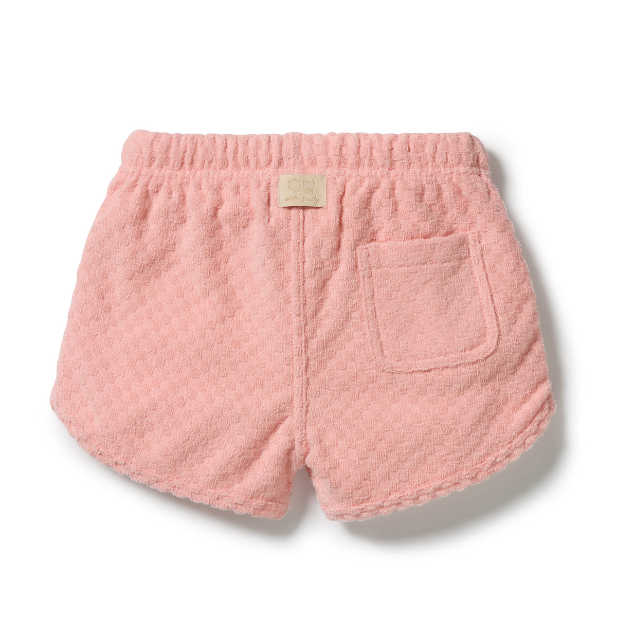 Wilson and Frenchy Petal Pink Check Organic Terry Tie Short