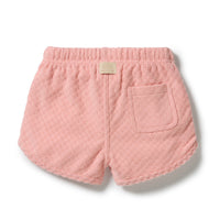 Wilson and Frenchy Petal Pink Check Organic Terry Tie Short