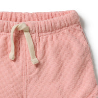 Wilson and Frenchy Petal Pink Check Organic Terry Tie Short