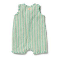 Wilson and Frenchy Seafoam Stripe Organic Terry Growsuit