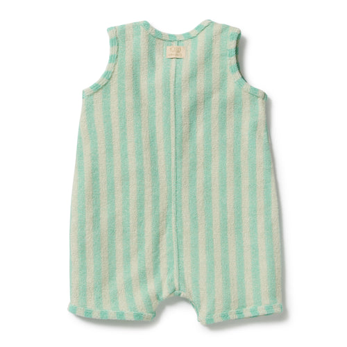 Wilson and Frenchy Seafoam Stripe Organic Terry Growsuit