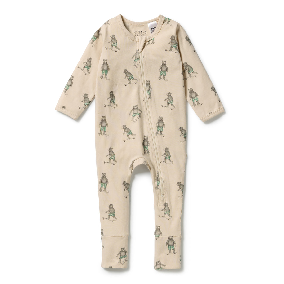 Wilson and Frenchy Skater Club Organic Zipsuit with Feet