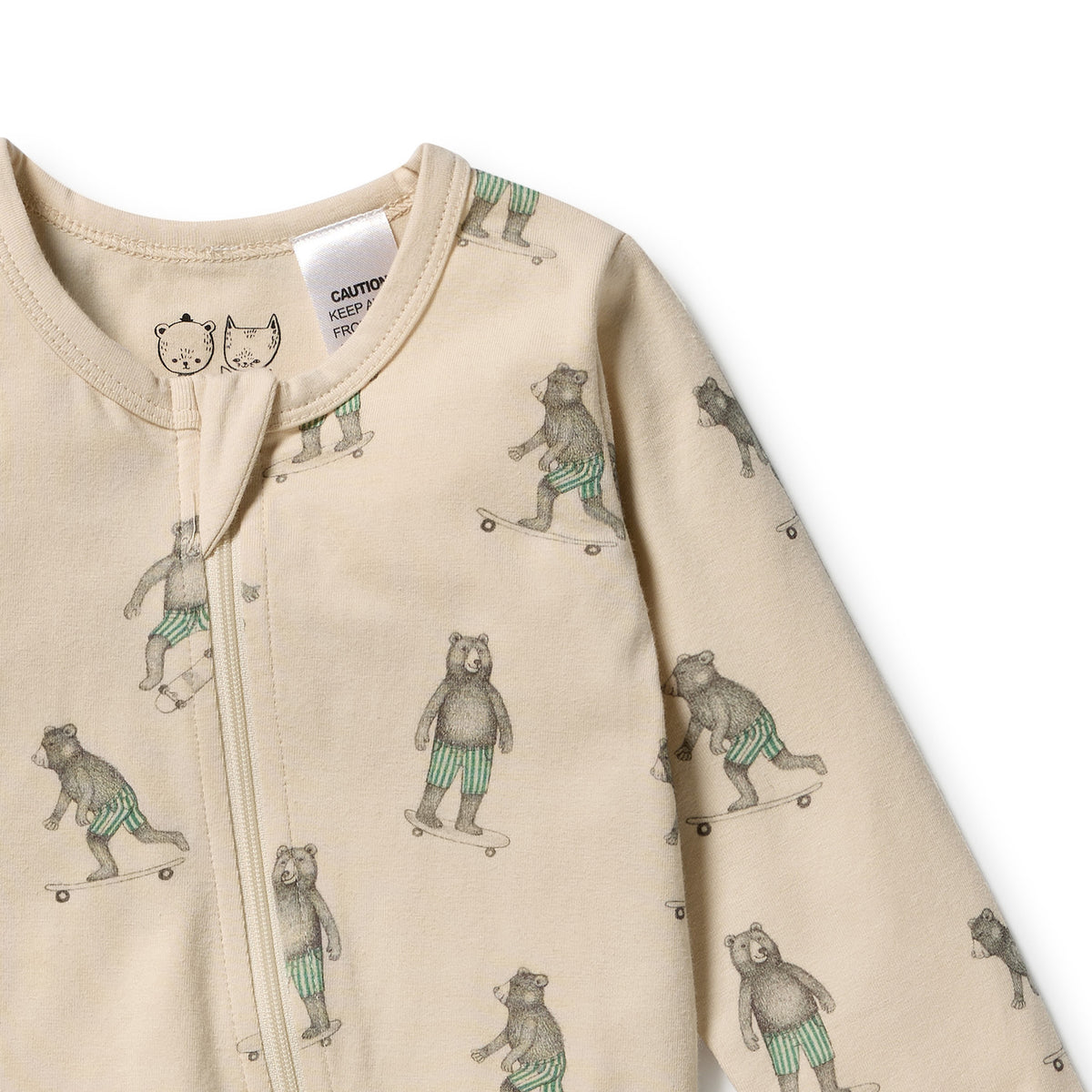 Wilson and Frenchy Skater Club Organic Zipsuit with Feet