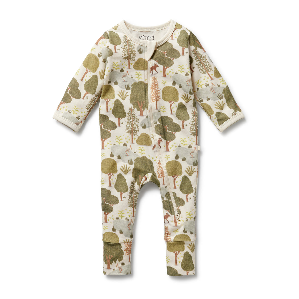 Wilson and Frenchy Little Trees Organic Zipsuit with Feet