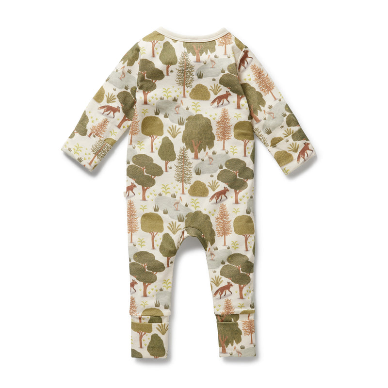 Wilson and Frenchy Little Trees Organic Zipsuit with Feet