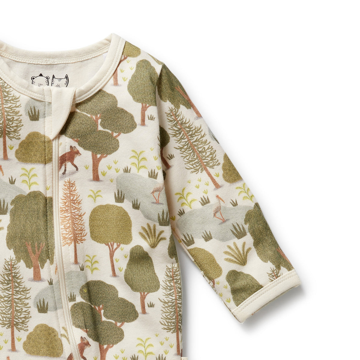 Wilson and Frenchy Little Trees Organic Zipsuit with Feet