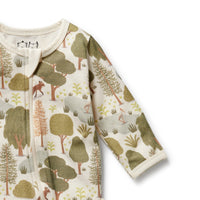 Wilson and Frenchy Little Trees Organic Zipsuit with Feet