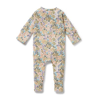 Wilson and Frenchy Tiny Bloom Organic Zipsuit with Feet