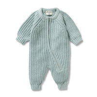 Wilson and Frenchy Duck Egg Organic Knitted Growsuit