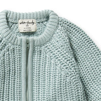 Wilson and Frenchy Duck Egg Organic Knitted Growsuit