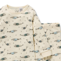 Wilson and Frenchy Woolly Whales Organic Long Sleeved Pyjamas