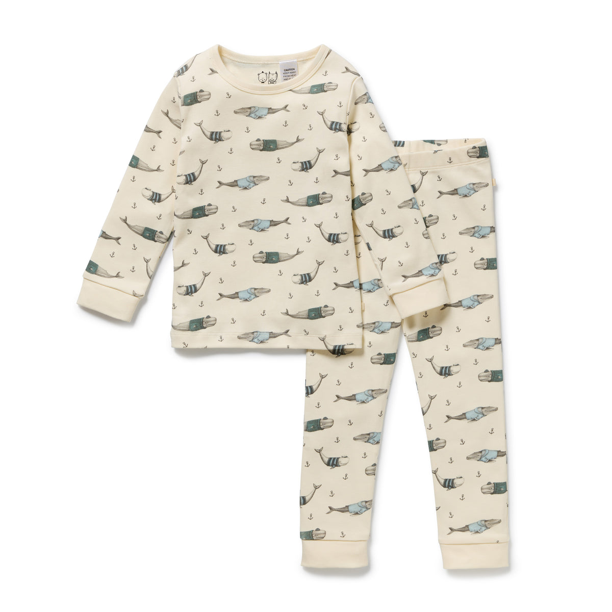 Wilson and Frenchy Woolly Whales Organic Long Sleeved Pyjamas