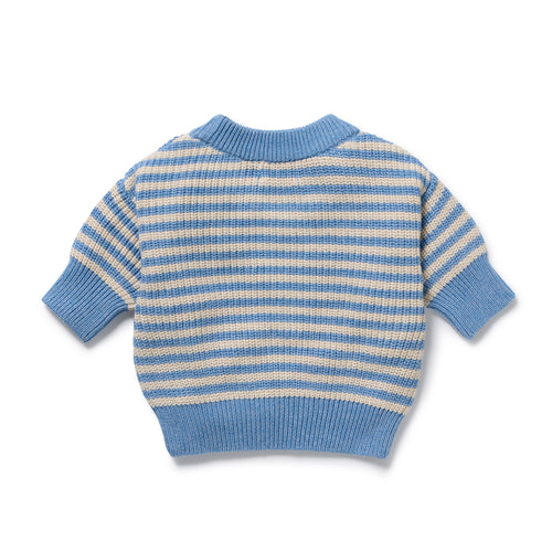 Wilson and Frenchy Frosted Blue Organic Knitted Stripe Jumper
