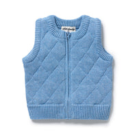 Wilson and Frenchy Frosted Blue Organic Knitted Vest