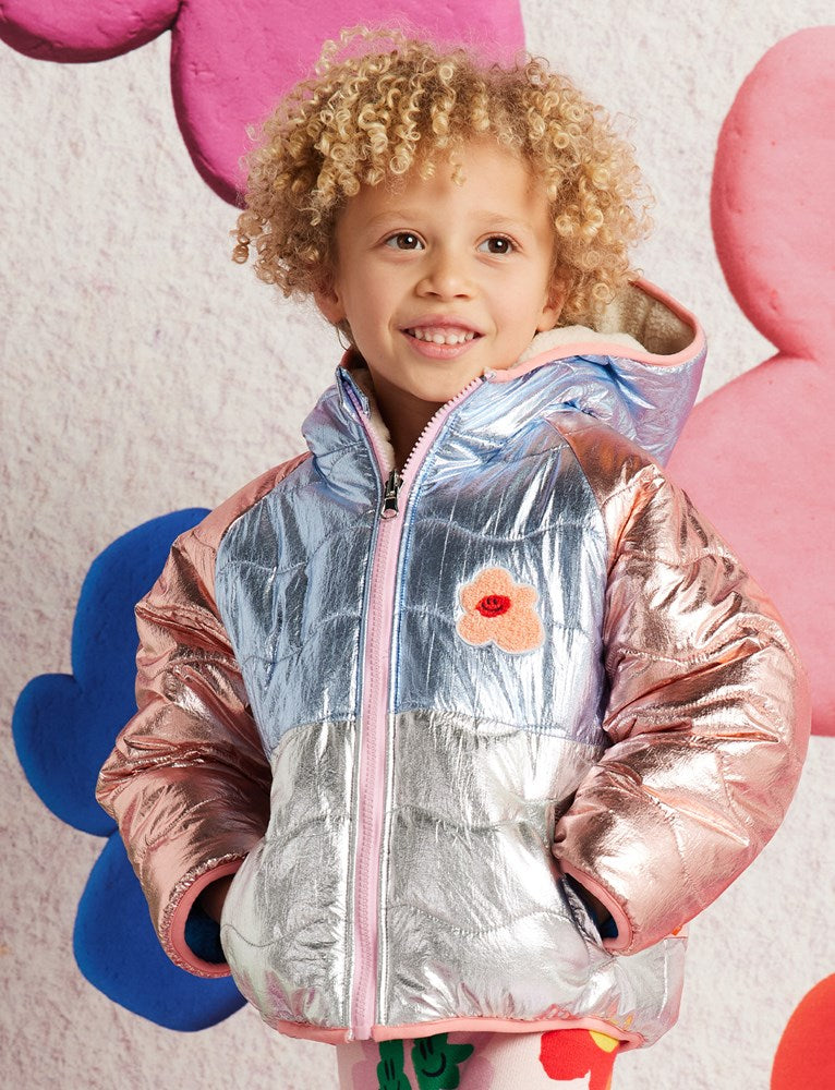Halcyon Nights Hej Blomma! Reversible Kids Puffer Jacket