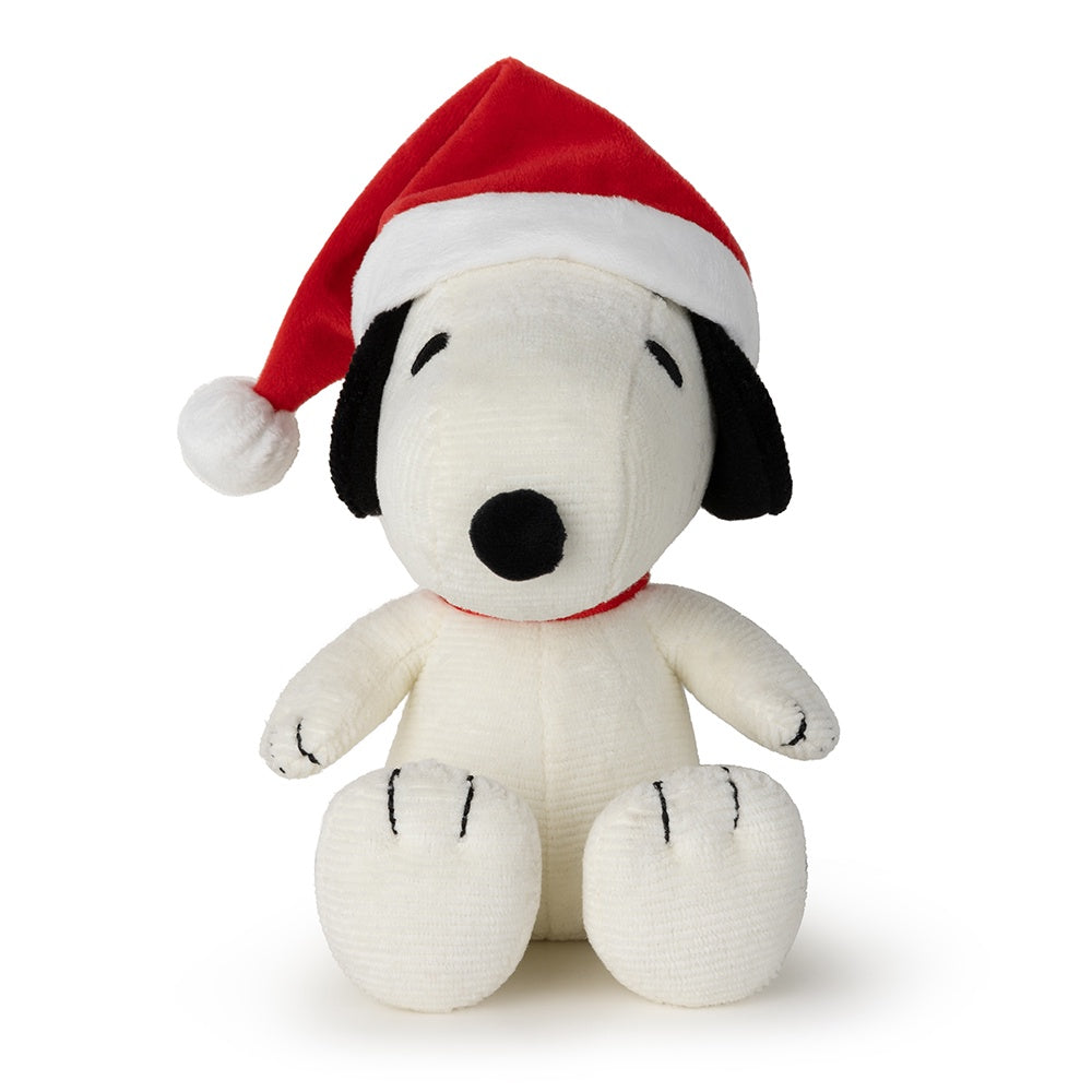 Peanuts Plush Snoopy Sitting with Christmas Hat - 17 cm