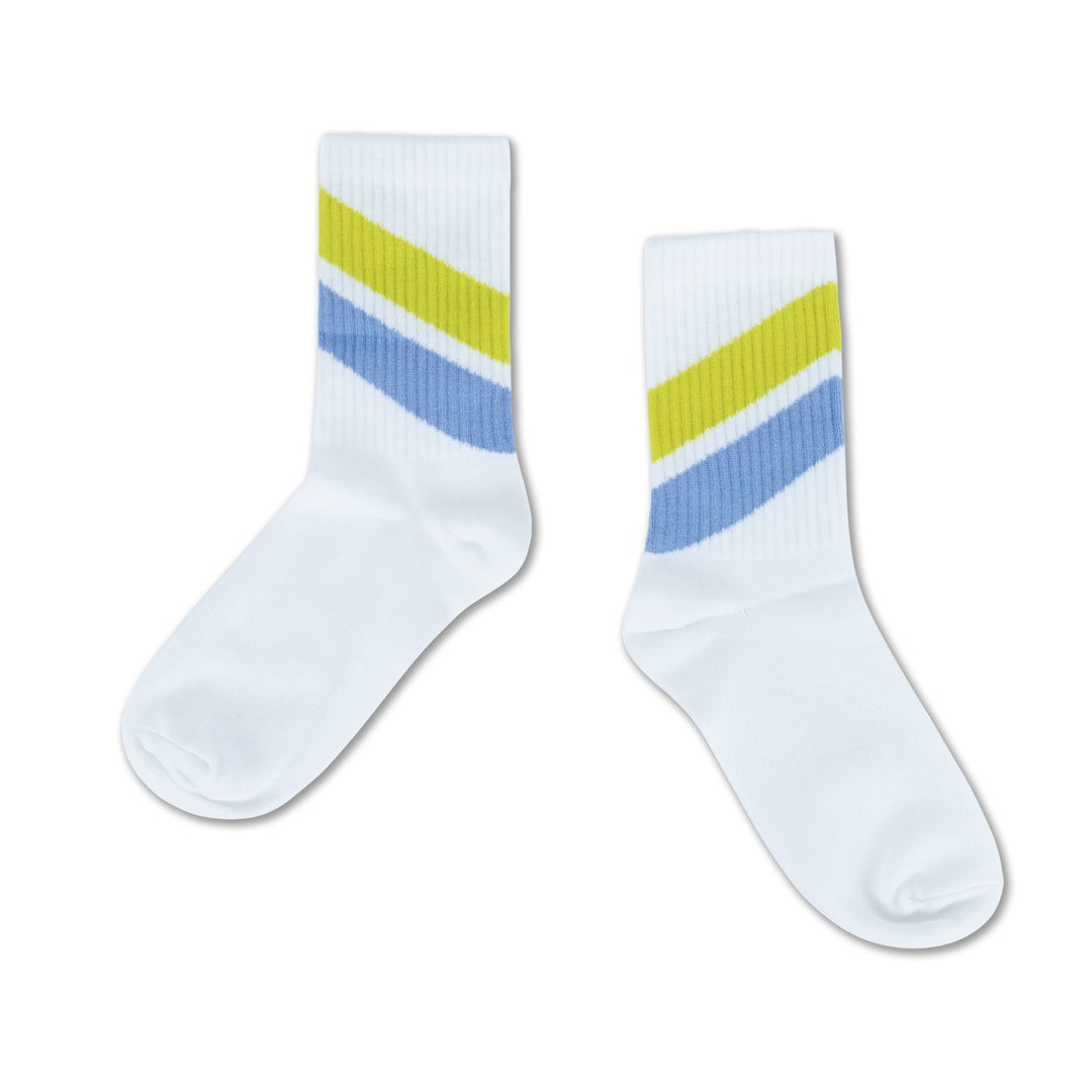 Repose AMS Sporty Socks Diagonal Stripe White