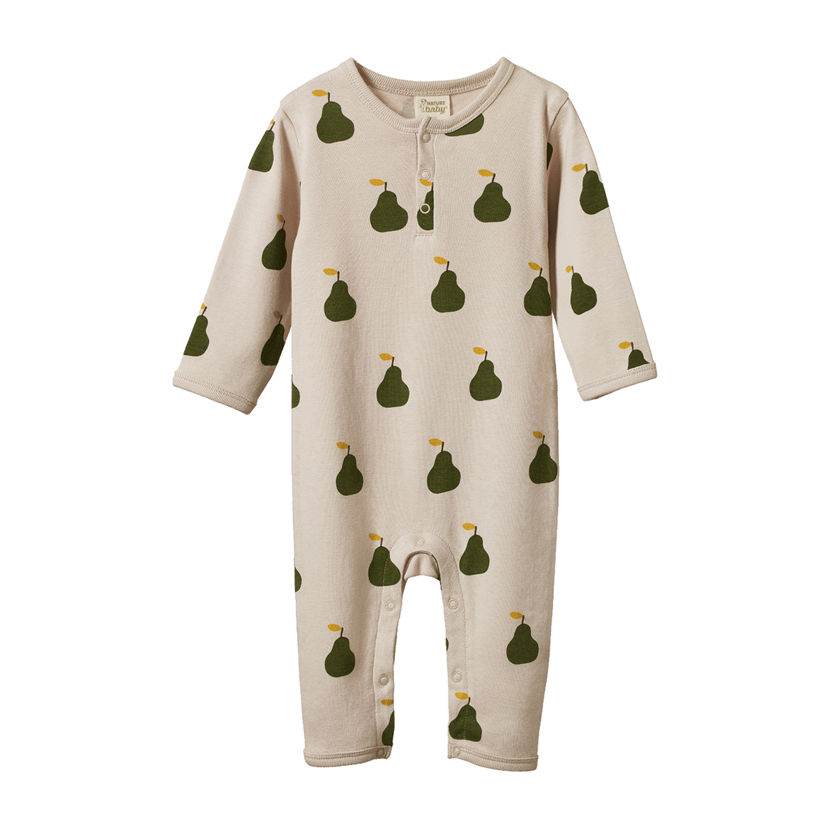 Nature Baby Henley Pajama Suit Grande Pear Print