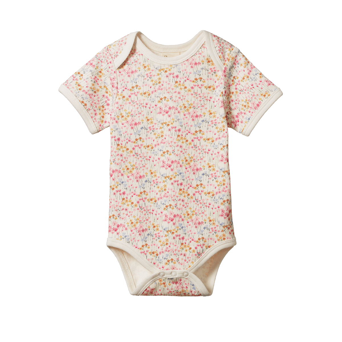 Nature Baby Short Sleeve Bodysuit Wildflower Mountain Print