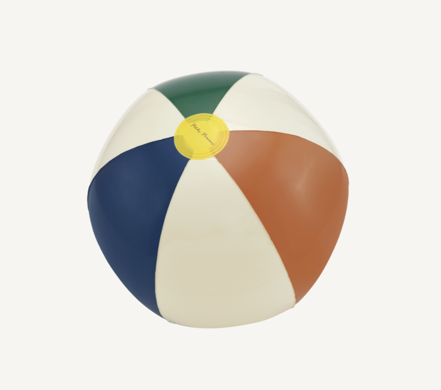 Petite Pommes Otto Beach Ball - Tang / Can Blue / Ox Green