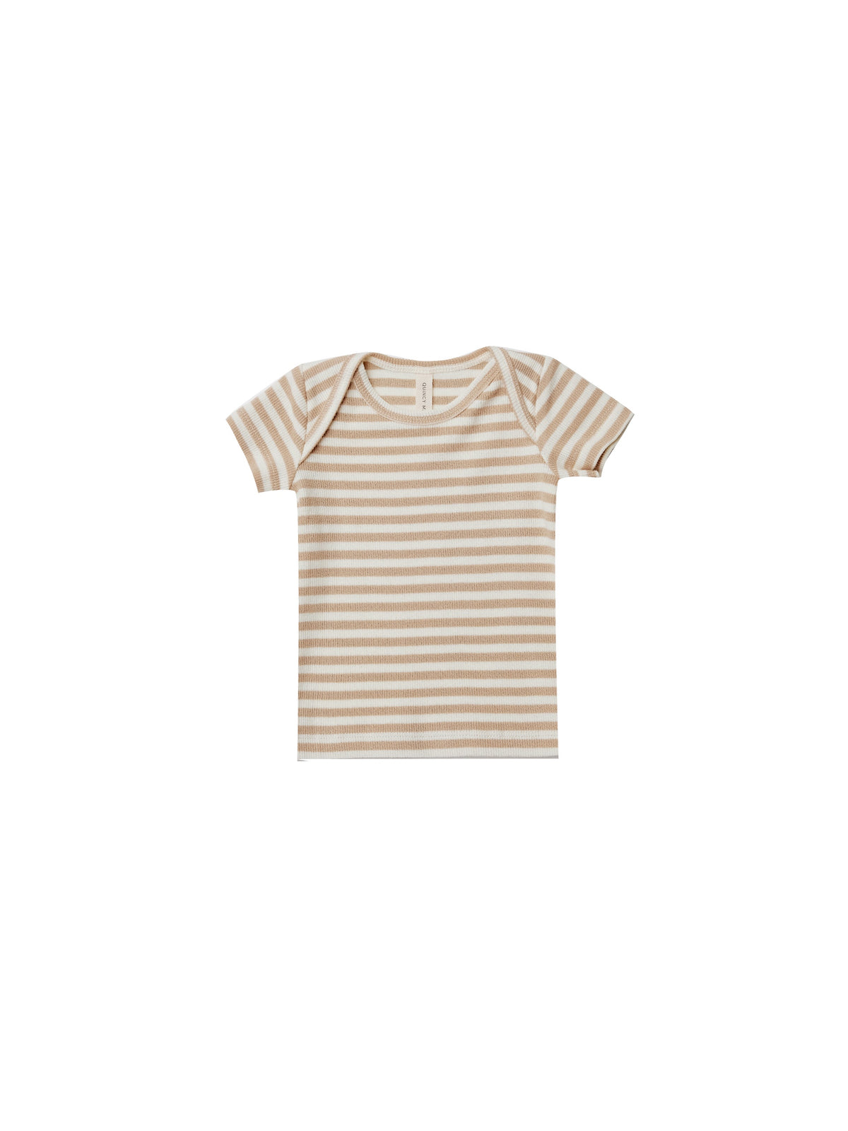 Quincy Mae Short Sleeve T-Shirt Latte Stripe