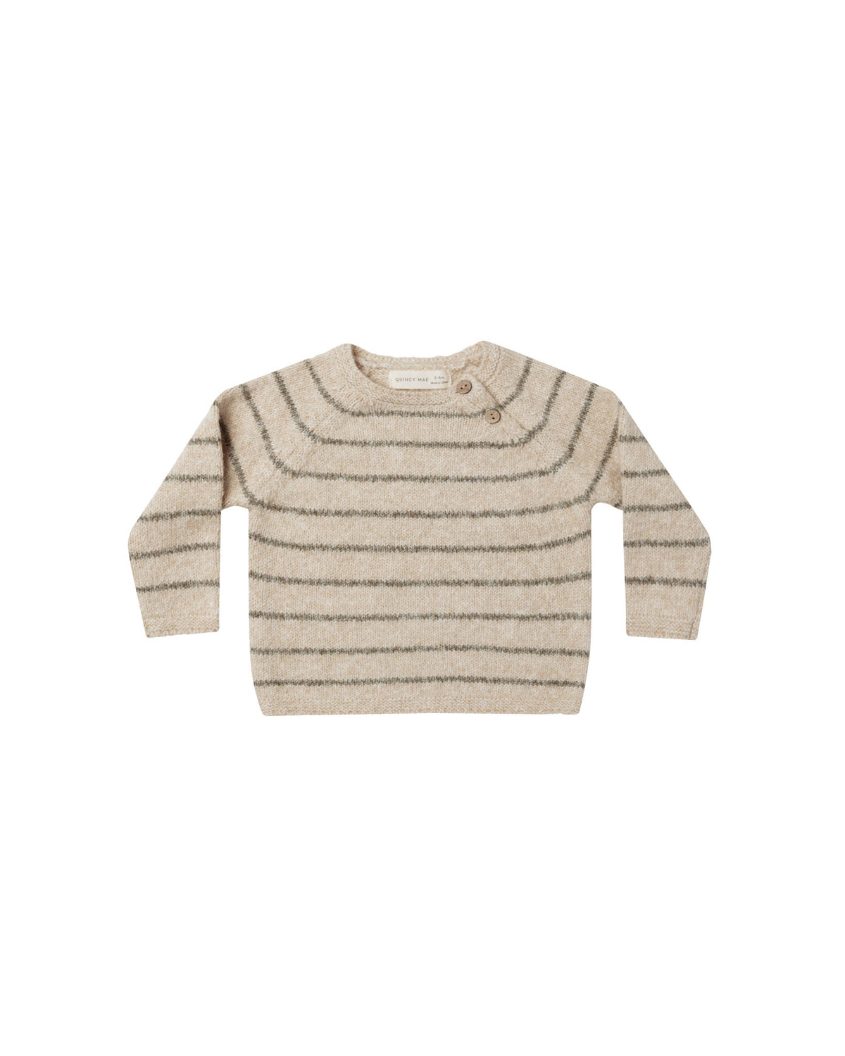 Quincy Mae Ace Knit Sweater Basil Stripe
